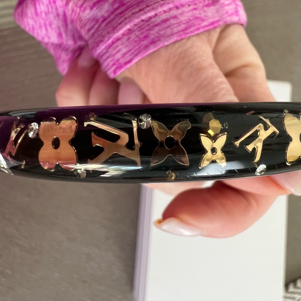 Louis Vuitton Black and Gold Bracelet